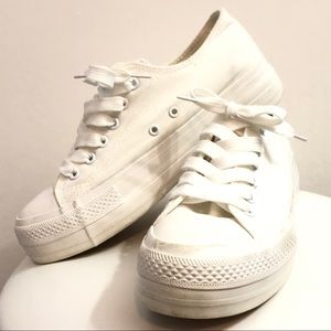 WHITE PLATFORM SNEAKERS